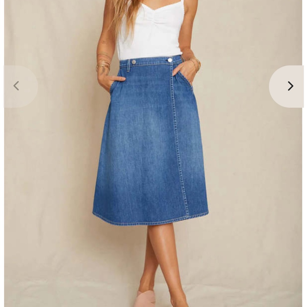 AMO Denim Marie Wrap Skirt - Wistful Blue - New without tags - Picture 9 of 11